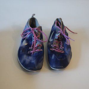 Women Nike Free TR Fit 4 Blue Knit Sneakers 10  *
